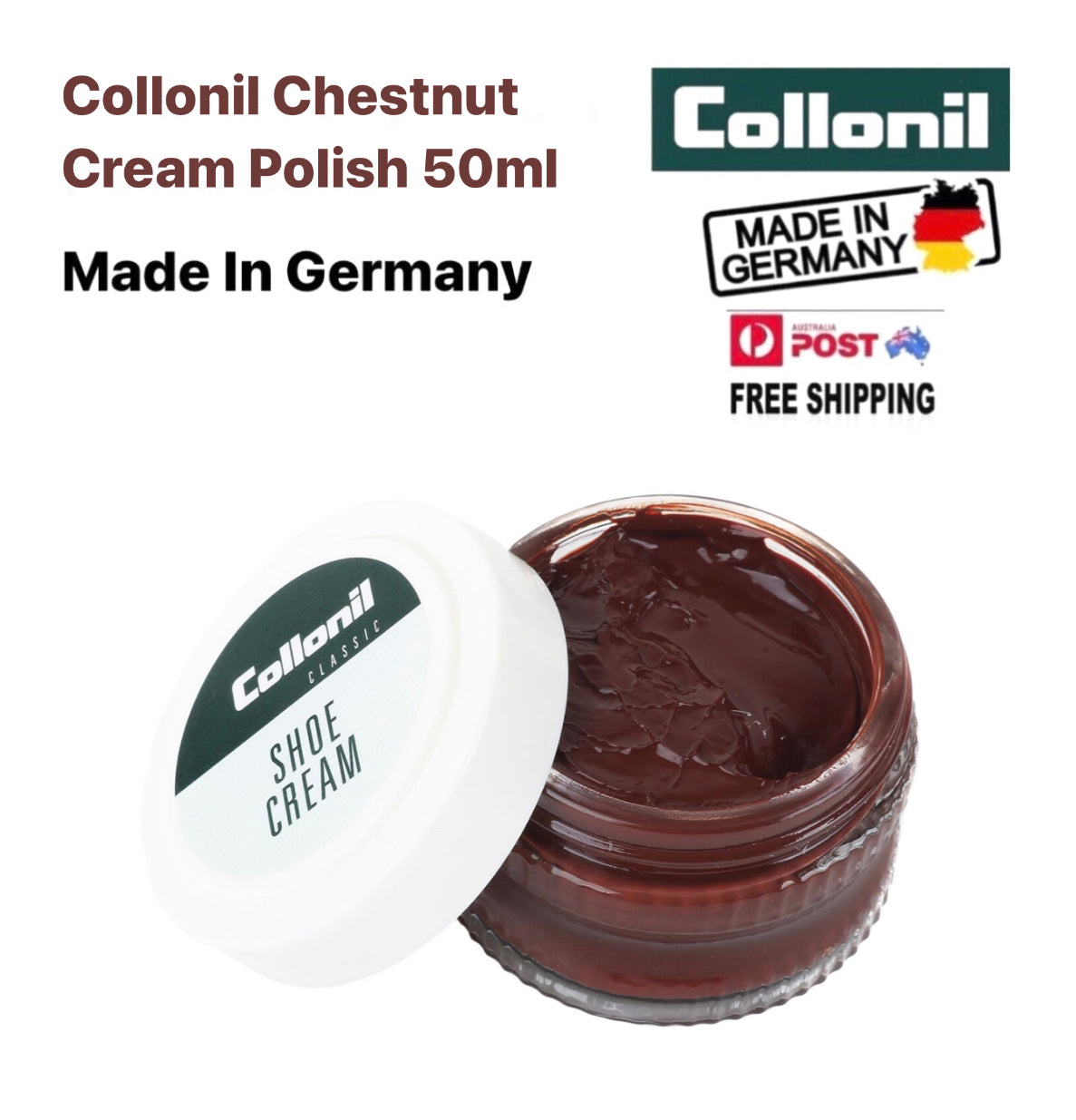 Collonil Chestnut Brown 378 Cream Polish 50ml Made In Germany