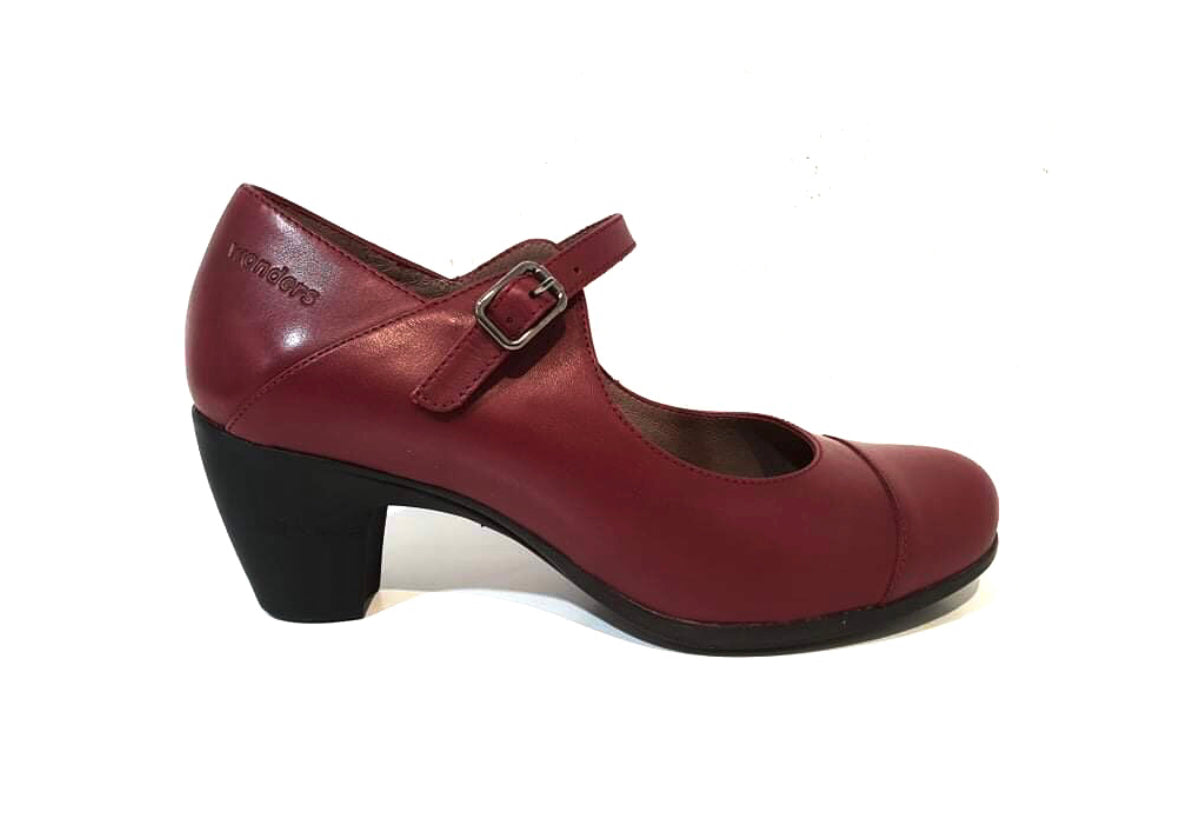 Wonders G-36112 Rubi Red Leather Court Shoe Made In Spain