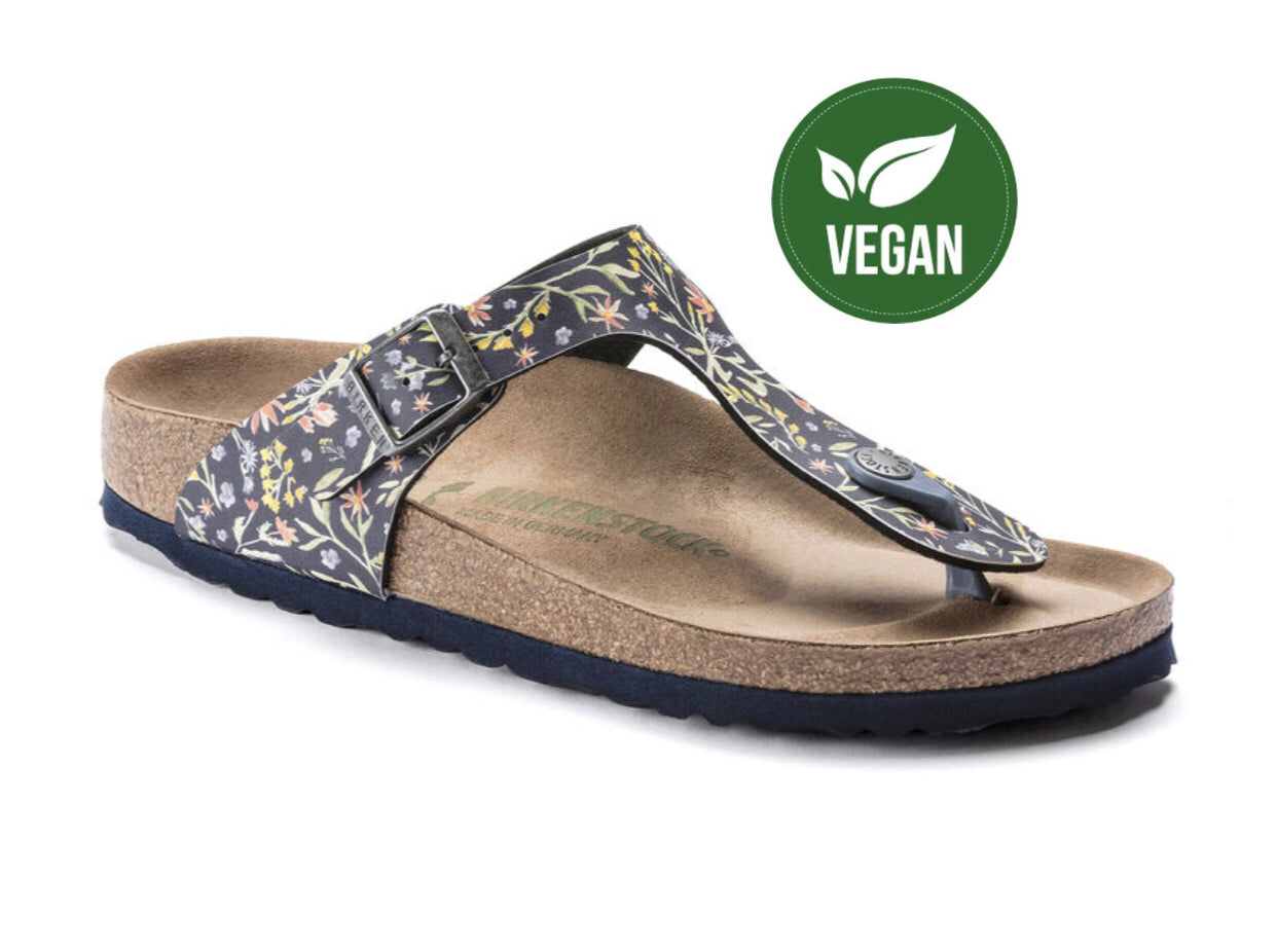 Birkenstock Gizeh Watercolor Flower Navy Vegan Made In Germany