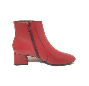 Wonders G-5504 Rubi Red Leather Zip Ankle Boot Made In Spain