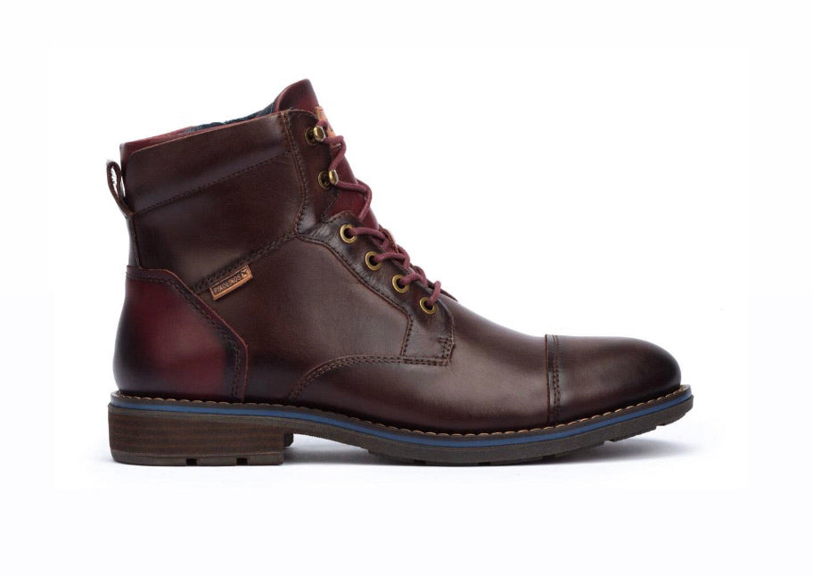Pikolinos M2M-8170 Olmo Brown 6 Eyelet Zip Ankle Boot Made In Spain