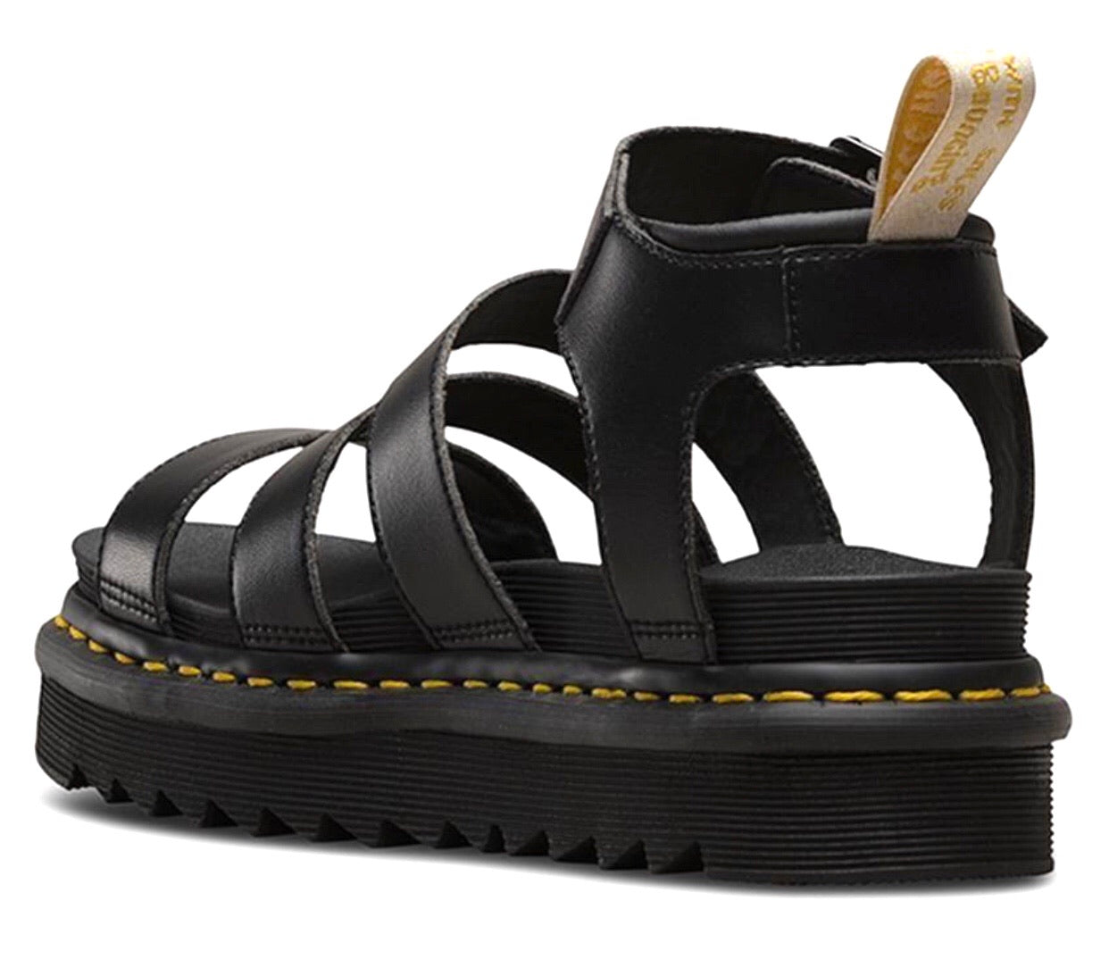 Dr. Martens Blaire Vegan Chunky Black Sandal Buckle 3 Strap