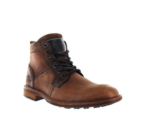 Wild Rhino Tyler Brown 6 Eyelet Zip Ankle Boot Made In Portugal