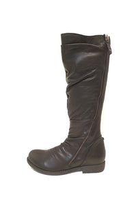 Cabello Comfort Piraz Black Double Zip Knee High Boot Made In Turkey