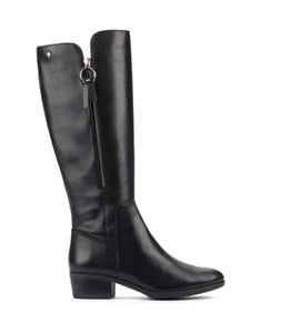 Pikolinos Daroca W1U-9653 Black Zip Knee High Boot Made In Spain