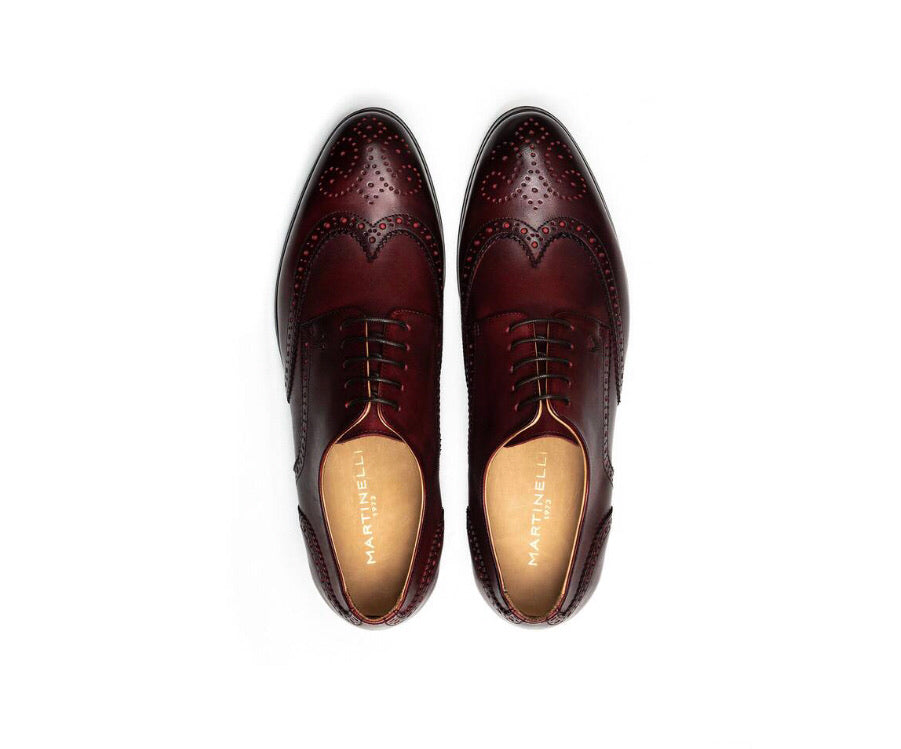 Martinelli 1492-2633EYM Bordeos Burgundy Empire Leather 5 Eyelet Brogue Made In Spain