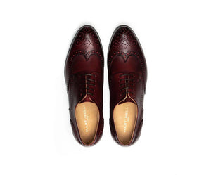 Martinelli 1492-2633EYM Bordeos Burgundy Empire Leather 5 Eyelet Brogue Made In Spain