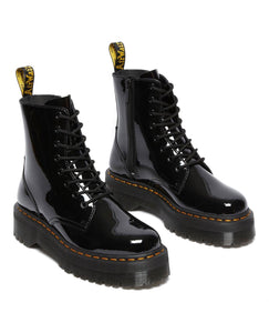Dr. Martens Jadon Black Patent Zip Platform Ankle 8 Eyelet Boot