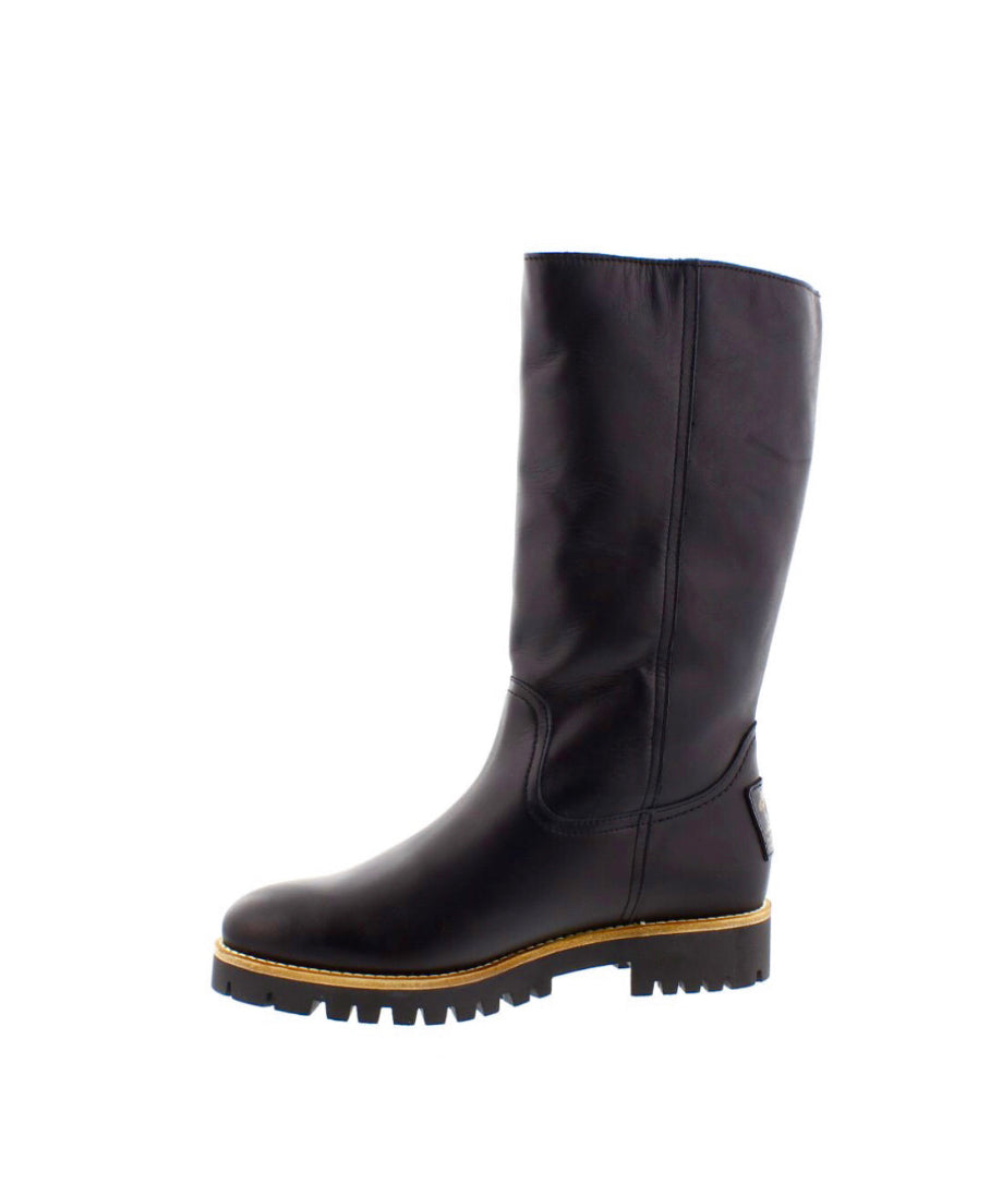 Panama Jack Bambina Igloo Trav Black Sheepskin Waterproof Mid Calf Boot Made In Spain