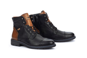 Pikolinos M2M-8170 Black 6 Eyelet Zip Ankle Boot Made In Spain