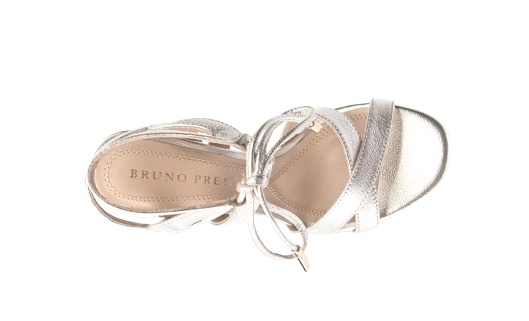 Bruno Premi K1904P Laminato Argento Metallic Silver Strappy Heels