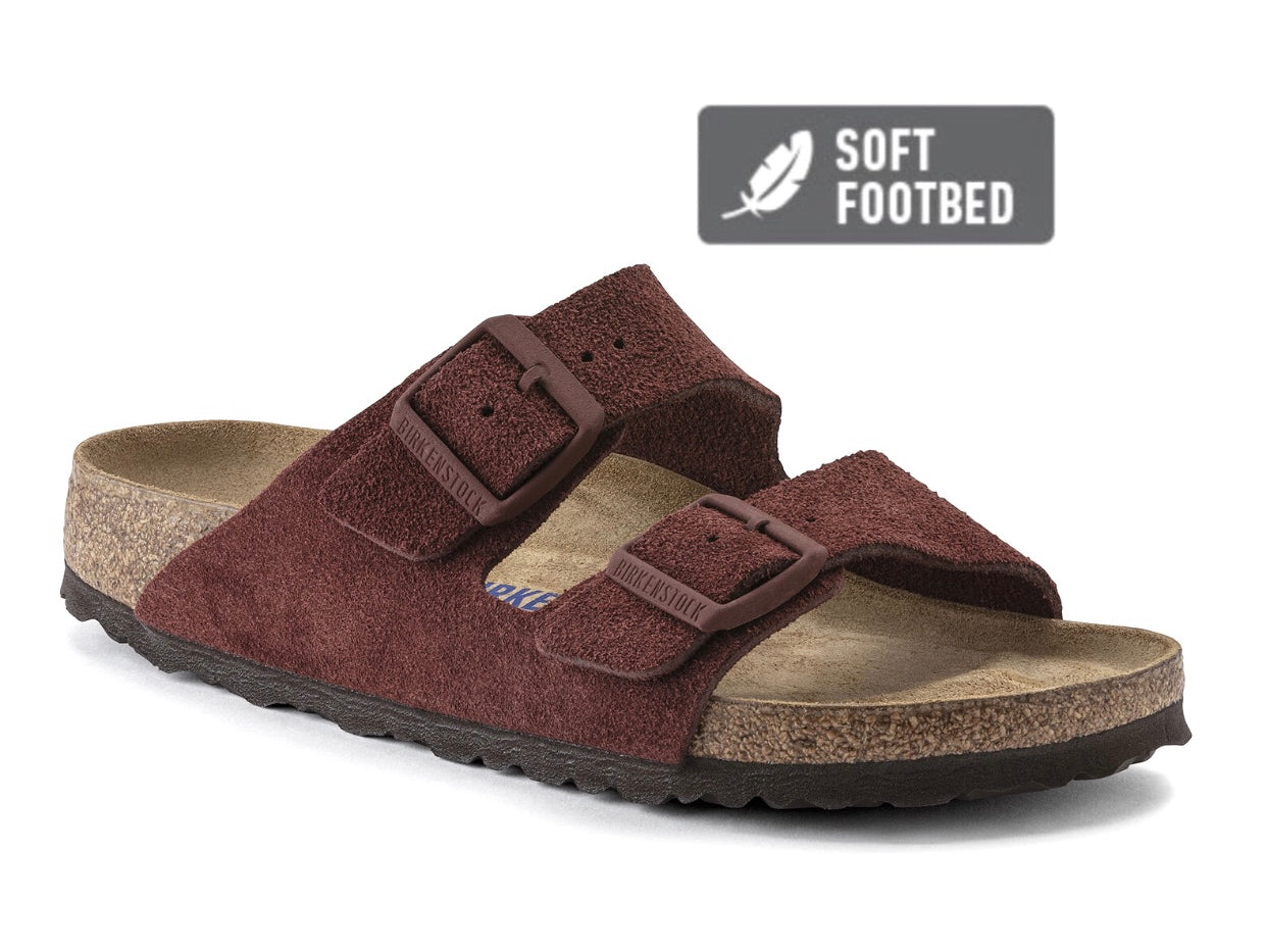 Birkenstock Arizona Chocolate Brown Suede Soft Footbed Made In Germany