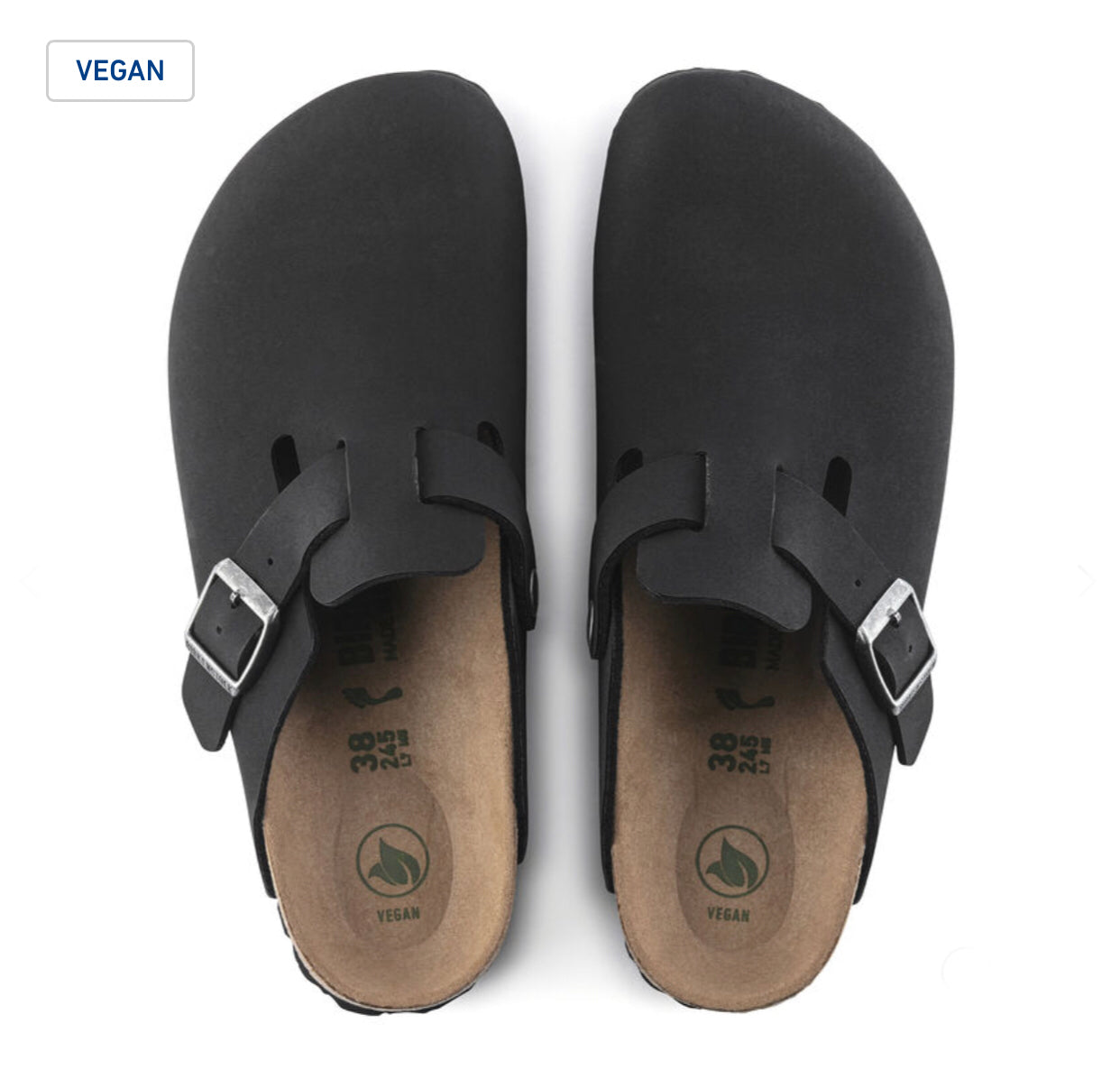 Birkenstock Boston Black Earthy Vegan Made In Germany