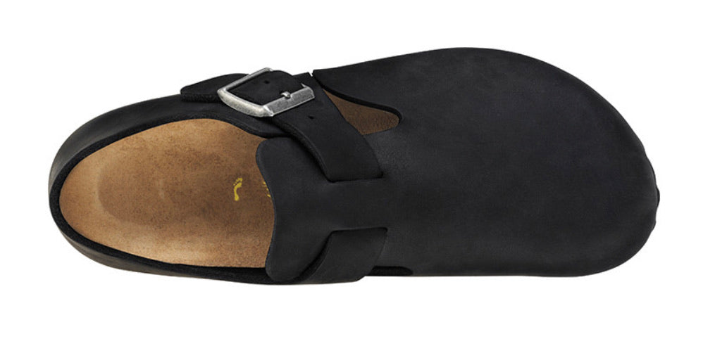 Birkenstock London Oiled Leather Black Classic Footbed