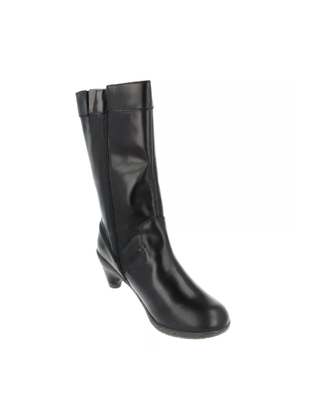 Dr. Martens Toki Black Heel Zip Mid Calf Boot