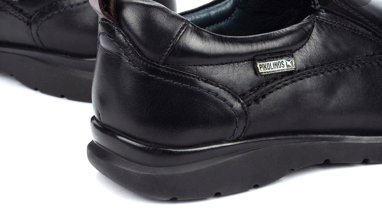 Pikolinos M1C-3036 Black Leather Slip On Shoes Made In Spain