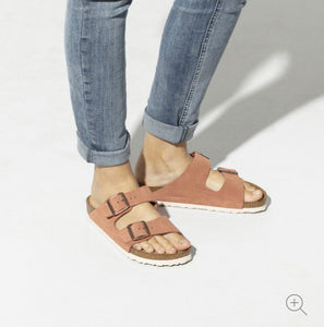 Birkenstock Arizona Earth Red Suede Soft Footbed Made In Germany