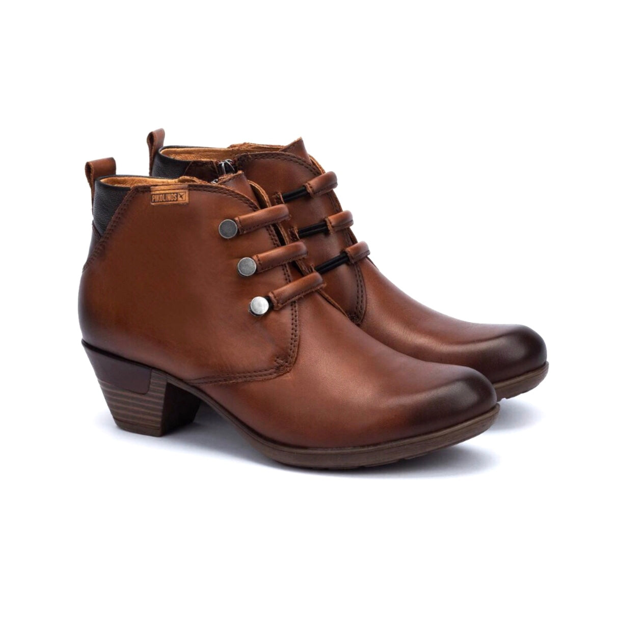 Pikolinos Rotterdam 902-8746 Cuero Light Tan Zip 3 Eyelet Boot Made In Spain