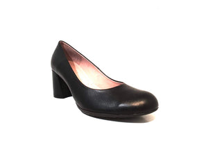 Wonders I-6852 Negro Black Leather Court Shoe Made In Spain