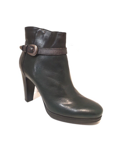 Progetto H126 Light Verde Black Green Zip Ankle Boot Made In Italy