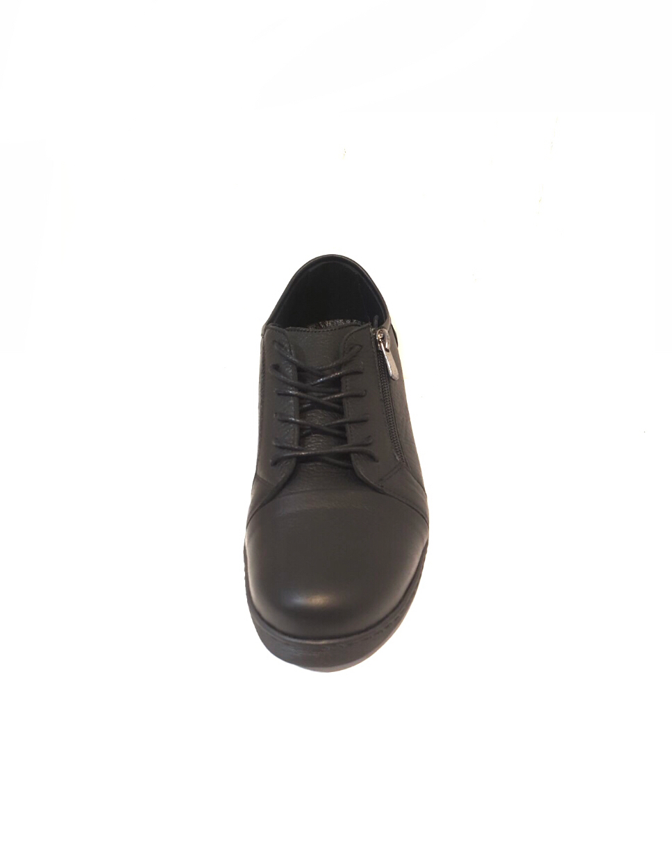 Cabello Comfort EG18 Jet Black 6 Eyelet Zip Shoe Made In Turkey