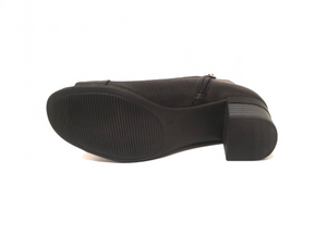 Sala Europe Norwich Black Open Toe Zip Court Shoe Made In Turkey