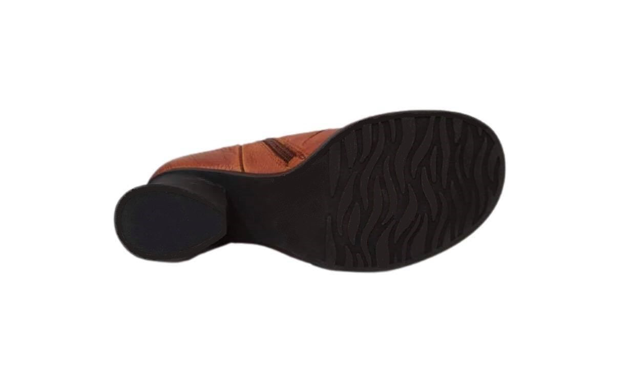 Minki Viper Tan Leather Zip Ankle Boot