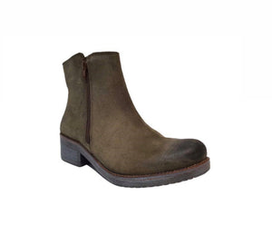 Naot Wander Oily Olive Suede Double Zip Ankle Boot Made In Israel