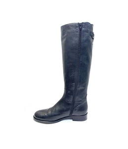 Progetto T224 Black Toffy Nero Knee High Zip Made In Italy