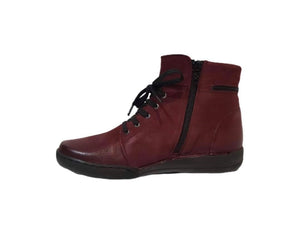 Relax 215-154 Tronchetto Borgogna Burgundy 5 Eyelet Zip Ankle Made In Bosnia