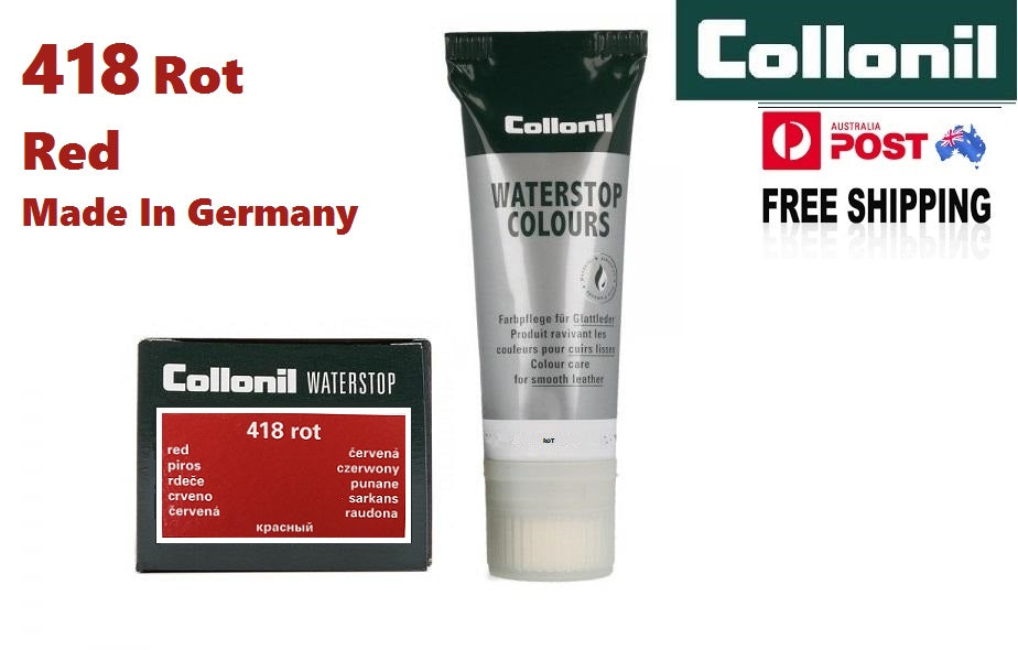Shoe Care Products Rot Red 418 Cream Collonil Waterstop Sponge Applicator Tube 75ml