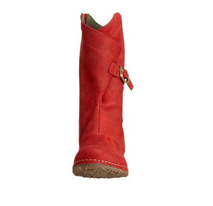 El Naturalista N916 Tibet Red Mid Calf Zip Boots Made In Spain