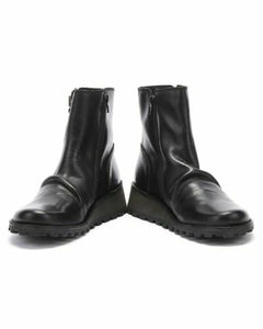 Fly London Mon944FLY Black Leather Double Zip Ankle Boot Made In Portugal