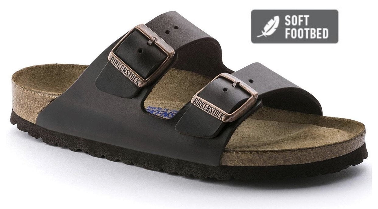 Birkenstock Arizona Brown Smooth Leather Soft Footbed Made In Germany