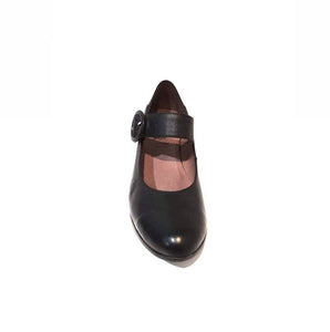 Wonders G-4701 Black Leather Court Shoe Made In Spain