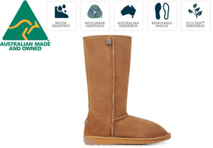 Emu Australia Chestnut Platinum Stinger Hi Knee High Sheepskin Made In Australia