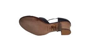 Progetto U041 Tangeri Nott Blue Perforated Leather T-Bar Court Shoe Made In Italy