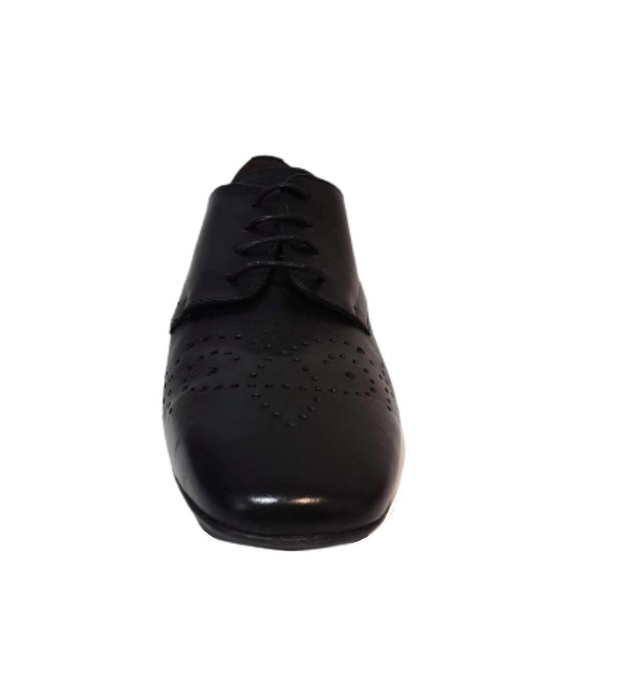 Wonders C-5005 Black Negro Leather 4 Eyelet Shoe Made In Spain