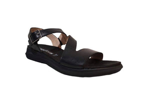 Wonders C-5605 Black Negro Leather Sandals Made In Spain