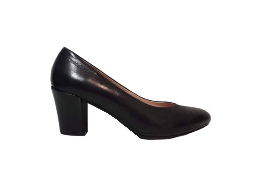 Wonders I-4743 Black Negro Leather Court Shoe Made In Spain