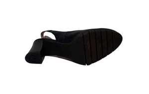 Wonders I-6052 Black Negro Leather Court Shoe Made In Spain