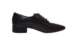 Wonders C-5005 Black Negro Leather 4 Eyelet Shoe Made In Spain