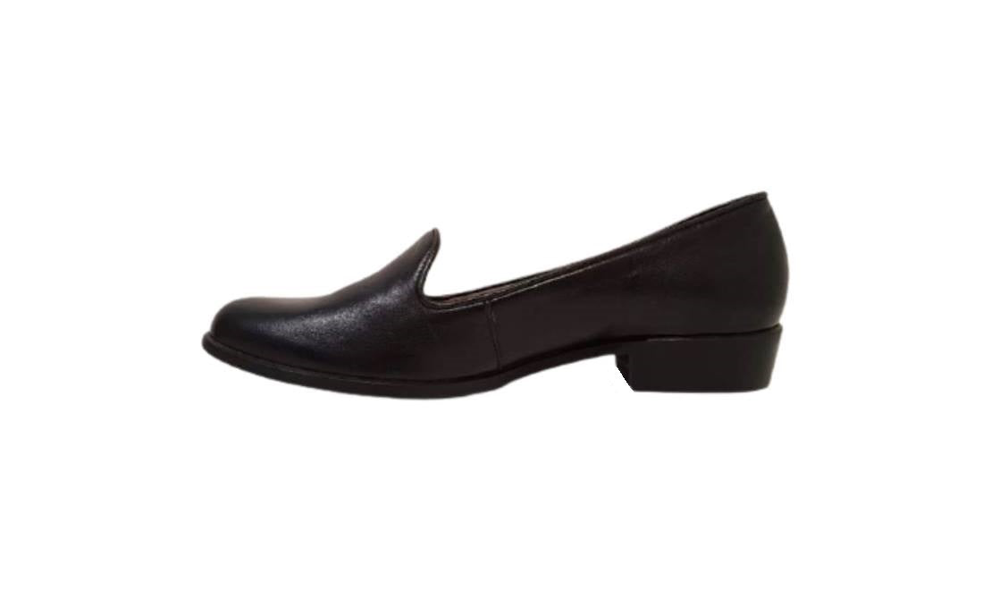 Wonders B-6012 Black Leather Court Shoe Made In Spain