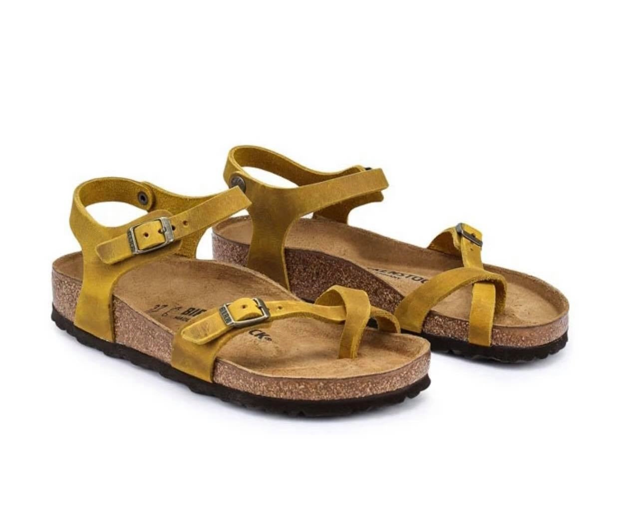 Birkenstock Taormina Ochre Oiled Leather Made In Germany